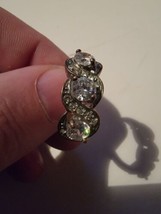 Vintage Womens Ring Faux Diamond Crystal Rhinestone  - £23.49 GBP