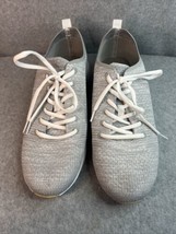 American Eagle Mens Size 10 Canvas Shoes Grey &amp; White Lace Up Comfortable - $25.23