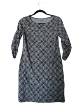 SOYBU Womens Dress Floral Stretch Knit  Ruched Sleeve Black/Gray Size S - £12.86 GBP