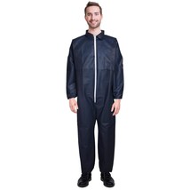 Disposable Coveralls, 3XL, Pack of 5 Dark Blue Polypropylene Lab Coveralls - $21.18