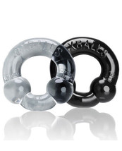 Oxballs Ultraballs Cock Rings - Black/clear Pack Of 2 - $13.50