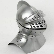 Medieval 16Ga Sca Larp Medieval Knight Tournament Close Armor Helmet Replica Mk - £231.52 GBP