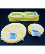 Melamine SET of 12 Lemon Slice Salad Appetizer Roll Plates Kiwi Dish Tow... - $501.26 MXN