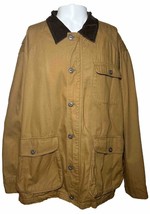 Orvis Mens 2X 2XL Canvas Work Chore Barn Coat Brown w Flannel Liner Outdoors - £47.93 GBP