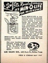 1947 Print Ad Min-O-Life Fishing Minnow Buckets Dallas,TX - £7.27 GBP