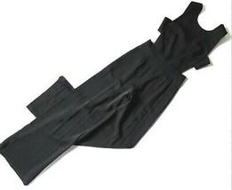 NWT BCBG MaxAzria Rossana in Black Satin Wide Leg Cutout Jumpsuit 0 x 32 - £65.95 GBP