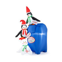 6 Feet Lighted Christmas Inflatable Penguins and Snowman with Built-in L... - $75.41