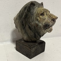 8 inch wood lions head statue - £10.61 GBP