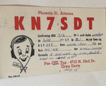 Vintage Ham Radio Card KN7SDT Phoenix Arizona 1962 - $4.94