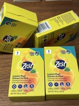 Zest Lemon Peel Extract &amp; Aloe Hydrating &amp; Deodorizing Bar Soap 7.05oz (4 Bars) - £17.76 GBP