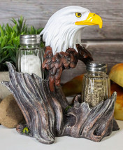 Ebros Patriotic American Bald Eagle Salt &amp; Pepper Shakers Holder Figurin... - £21.57 GBP