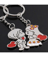 2pc Boy Girl Heart Bride Groom Silver Key Chains Couples Matching USA Sh... - £6.29 GBP