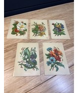 Antique Lot of 5 1880&#39;s Chromolithograph Victorian Trading Cards Floral ... - €42,98 EUR