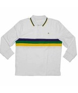 Adult 2X Mardi Gras White Purple Green Yellow Long Sleeve Shirt - $43.69