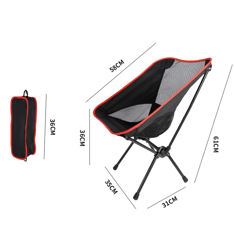 Outdoor Camping Chair Fishing Accessories Climbing Folding Chair Beach BBQ - £37.05 GBP