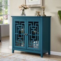 Storage Cabinet, Buffet Sideboard, Teal Blue - $226.38