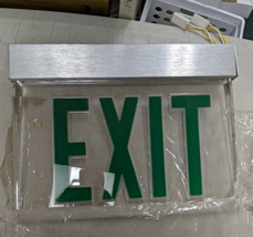 Exit Sign, Green Lettering Clear Background - £50.48 GBP