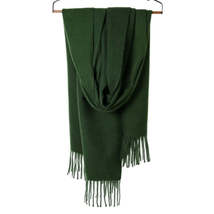 Anyyou Scarf 100% Polyester Fiber Dark Green Fringe Cashmere Soft and Fluffy - £18.51 GBP