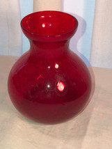 Ruby Glass Vase With Diamond Pattern Mint - $12.99