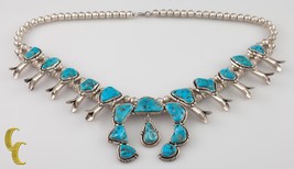925 Sterling Silver &amp; Turquoise Native American Navajo Necklace - $1,888.89