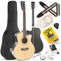 Acoustic Electric Cutaway Guitar 3/4 Scale 36 Steel String Spruce Wood w... - £119.45 GBP