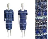 St. John Eva Knit Blue Metallic Sequin Tweed Jacket &amp; Dress Set Size 8 - $712.80
