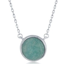Sterling Silver Natural Stone Necklace - African Amazonite - £47.66 GBP