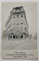 Baltimore Maryland The Albion Hotel, Richmond &amp; Cathedral Sts c1910 Postcard S17 - £13.43 GBP