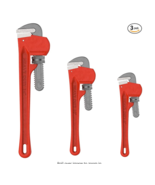 Stalwart Heavy Duty Pipe Wrench Set 3 Piece Cast Iron With Storage Pouch - £19.17 GBP