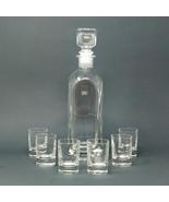 1970s Elegant Italian Vintage Crystal Decanter with 6 Crystal Glasses si... - £228.42 GBP