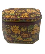 Vintage Daher Metal Hinged Decorative Tea Biscuit Tin Floral Design England - £10.11 GBP