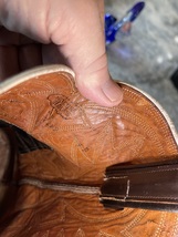 Vtg. Nocona Mens Cowboy boots 9D brown leather, Made in USA in Nocona, Texas,  image 5