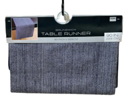 Brunswick Classic Tweed Table Runner 14" x 90" Navy Blue Textured Cotton... - $19.80