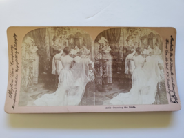 Stereoview Card Real Photo Dressing The Bride Keystone View Company 1047... - $9.95