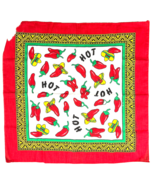 Hot Chili Pepper Southwest Sombrero Torn Vintage Bandanna Handkerchief S... - $14.45