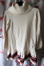 GAP Girl&#39;s Off White Red Blue Holiday Turtle Neck LS Sweater Dress Size XL (12) - £23.98 GBP