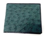 Genuine Ostrich Skin Leather Green Wallets Men&#39;s Bifold Size 11x9.5x2Cm ... - £77.31 GBP