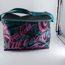 Vintage 1980’s COCA COLA Pink &amp; Teal Soft Insulated Drink Lunchbox Cooler Coke - £10.27 GBP