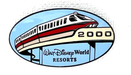 Disney 2000 WDW - Resorts - 2000  Red Monorail Oval Shape Pin#39 - £14.90 GBP