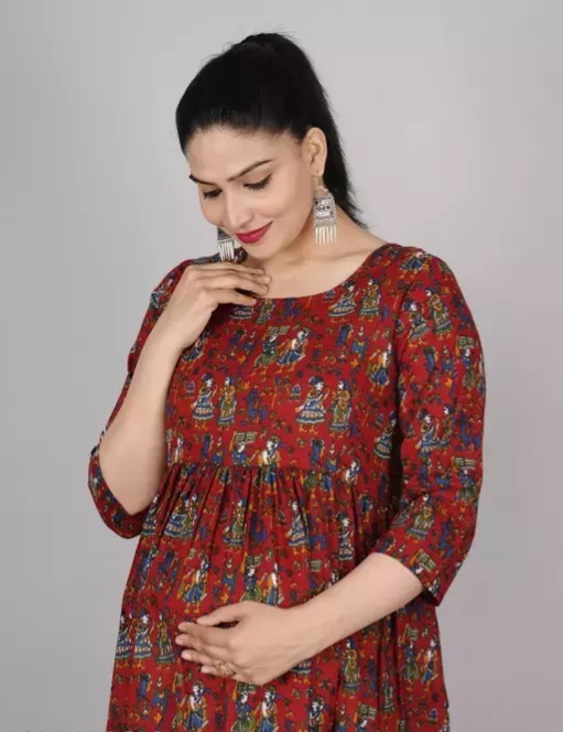 Attractive Pregnant / Maternity Women Kurti Gown Suit Easy baby Feeding ... - $38.09