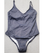 Kona Sol Swimsuit Womens Large Gray Shimmer Bow Back Medium Coverage One... - $30.84 CAD