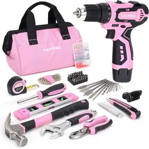 Fastpro 175-Piece 12V Pink Drill Set, Cordless Lithium-Ion, Home Maintenance - £72.70 GBP