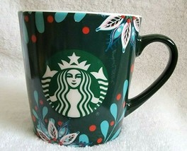 Starbucks Oversize Coffee Cup Mug 18oz 2020 Christmas Holiday Floral Poinsettias - £12.13 GBP