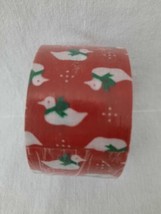 VTG Fabric Ribbon Christmas Theme Red &amp; Green w/ White Goose 1.5&quot; x 6 Yd... - $5.89