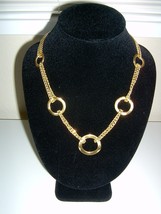Milano Luxe Gold Embraced 20&quot; Double Strand Graduated Necklace Made in Italy - £48.36 GBP