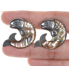 William Spratling(1900-1967) Taxco Modernist sterling abalone fish cufflinks - $346.50