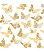 3D Butterfly Wall Decor 48 Pcs 4 Styles 3 Sizes old Butterfly Decoration... - £10.56 GBP