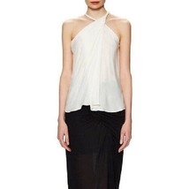 Helmut Lang Twist Neck Top with Leather Strap White P XS - £78.09 GBP