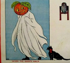 Halloween Postcard Gibson When The Ghosts Walk Bernard Wall 1914 Vintage - £84.91 GBP