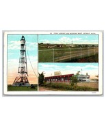 Ford Airport and Mooring Mast Multiview Detroit Michigan MI WB Postcard V20 - $107.06 MXN